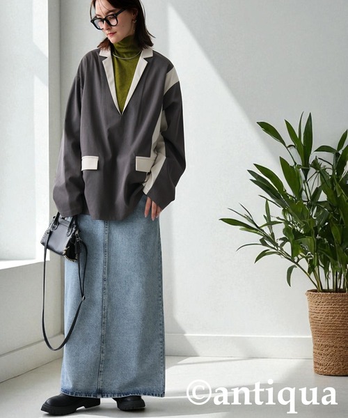 antiqua(アンティカ)の「配色切り替えプルオーバー(その他トップス・レディース・ブラック/グレー・ONESIZE)」の14枚目の写真