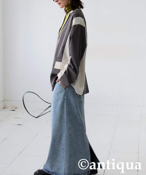 antiqua(アンティカ)の「配色切り替えプルオーバー(その他トップス・レディース・ブラック/グレー・ONESIZE)」の15枚目の写真