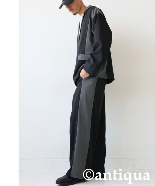 antiqua(アンティカ)の「配色切り替えプルオーバー(その他トップス・レディース・ブラック/グレー・ONESIZE)」の11枚目の写真