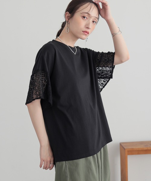 n'OrLABEL(ノアールレーベル)の「レーススリーブカットソー(Tシャツ/カットソー・レディース・ネイビー/オフホワイト/ブラック・2/1)」の15枚目の写真