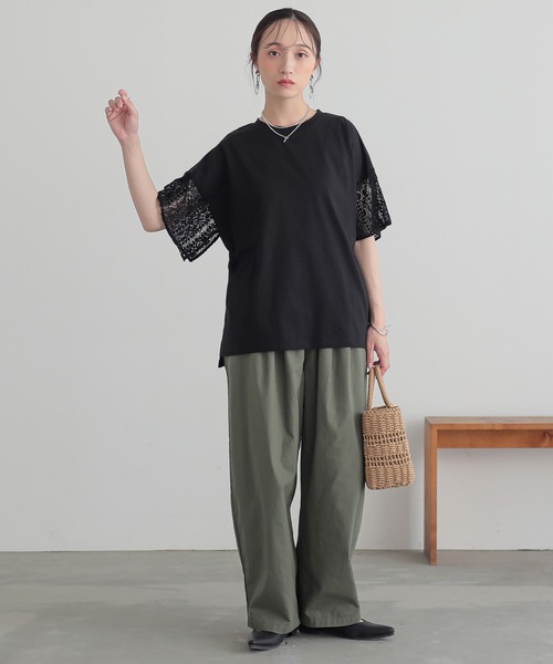 n'OrLABEL(ノアールレーベル)の「レーススリーブカットソー(Tシャツ/カットソー・レディース・ネイビー/オフホワイト/ブラック・2/1)」の17枚目の写真