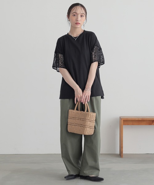 n'OrLABEL(ノアールレーベル)の「レーススリーブカットソー(Tシャツ/カットソー・レディース・ネイビー/オフホワイト/ブラック・2/1)」の18枚目の写真