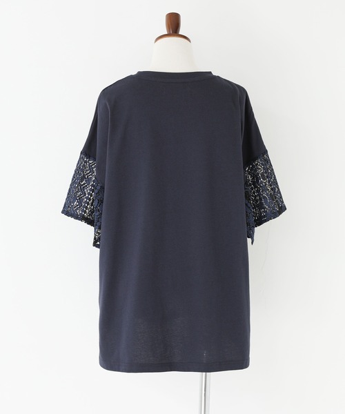 n'OrLABEL(ノアールレーベル)の「レーススリーブカットソー(Tシャツ/カットソー・レディース・ネイビー/オフホワイト/ブラック・2/1)」の9枚目の写真