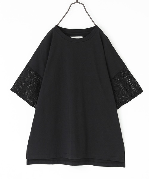 n'OrLABEL(ノアールレーベル)の「レーススリーブカットソー(Tシャツ/カットソー・レディース・ネイビー/オフホワイト/ブラック・2/1)」の5枚目の写真