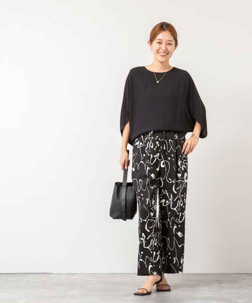 NOLLEY’S（ノーリーズ）の「ウォッシャブルプリントタックワイドパンツ（その他パンツ・レディース・ホワイト系その他2/ブラック系その他・36/38）」の21枚目の写真