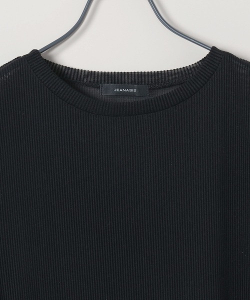 JEANASIS(ジーナシス)の「ストライプシアーベロアTEE SS/586066(Tシャツ/カットソー・レディース・ブラック/グレイッシュベージュ/ブラウン・FREE)」の11枚目の写真