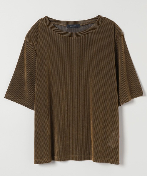 JEANASIS(ジーナシス)の「ストライプシアーベロアTEE SS/586066(Tシャツ/カットソー・レディース・ブラック/グレイッシュベージュ/ブラウン・FREE)」の9枚目の写真