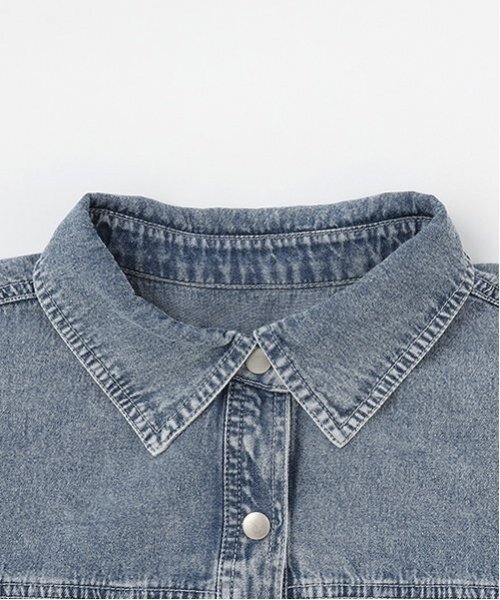 デニム調の半袖シャツ GLOBAL WORK｜GOODデニムシャツ半袖/288639 | Rakuten Fashion(楽天