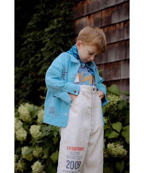 こども ビームス（コドモビームス）の「【別注】PAYDAY / コーデュロイ サスペンダー パンツ 2025FW（100～160cm）（その他パンツ・キッズ・オフホワイト/ブルー・100/110/120/130/140/150/160）」の2枚目の写真