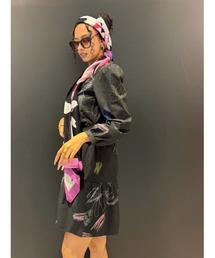 Desigual | ブラックのショートシャツドレス バルーン袖 結婚式 二次会 フォーマル(ワンピース)