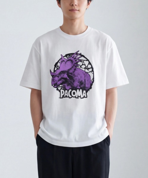INNOCENT(イノセント)の「【PaCoMa/パコマ】Styraco saurus TEE (ADULT) スティラコサウルス Tシャツ 大人用(Tシャツ/カットソー・メンズ・スミクロ/サックスブルー/オフホワイト/ライトグレー・MEDIUM/LARGE/X-LARGE)」の2枚目の写真