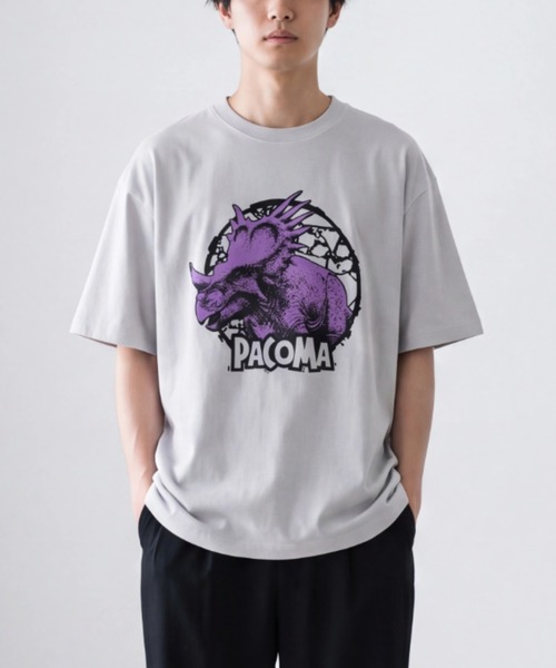 INNOCENT(イノセント)の「【PaCoMa/パコマ】Styraco saurus TEE (ADULT) スティラコサウルス Tシャツ 大人用(Tシャツ/カットソー・メンズ・スミクロ/サックスブルー/オフホワイト/ライトグレー・MEDIUM/LARGE/X-LARGE)」の3枚目の写真