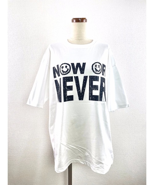 WORLD WIDE LOVE!（ワールドワイドラブ）の「N.O.N BIG TEE（Tシャツ/カットソー・レディース・オフホワイト/サックスブルー/ブラック・1）」の2枚目の写真