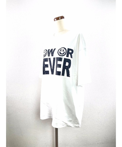 WORLD WIDE LOVE!（ワールドワイドラブ）の「N.O.N BIG TEE（Tシャツ/カットソー・レディース・オフホワイト/サックスブルー/ブラック・1）」の4枚目の写真
