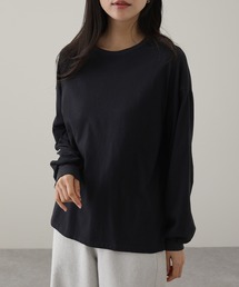 クルーネック オーバーサイズ 長袖 カット プルオーバー