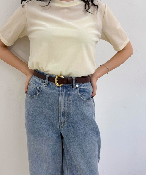 fredy emue（フレディエミュ）の「【atelier brugge/アトリエブルージュ】ラウンドバックルベルト 18mm（ベルト・レディース・ブラウン/ブラック・FREE）」の3枚目の写真