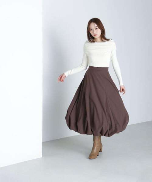 NATURAL BEAUTY BASIC(ナチュラルビューティーベーシック)の「◇オフショルコンパクトニット(ニット/セーター・レディース・ブラック/オフホワイト/ブラウン・FREE)」の6枚目の写真