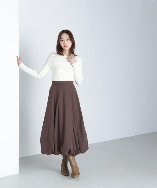 NATURAL BEAUTY BASIC(ナチュラルビューティーベーシック)の「◇オフショルコンパクトニット(ニット/セーター・レディース・ブラック/オフホワイト/ブラウン・FREE)」の10枚目の写真