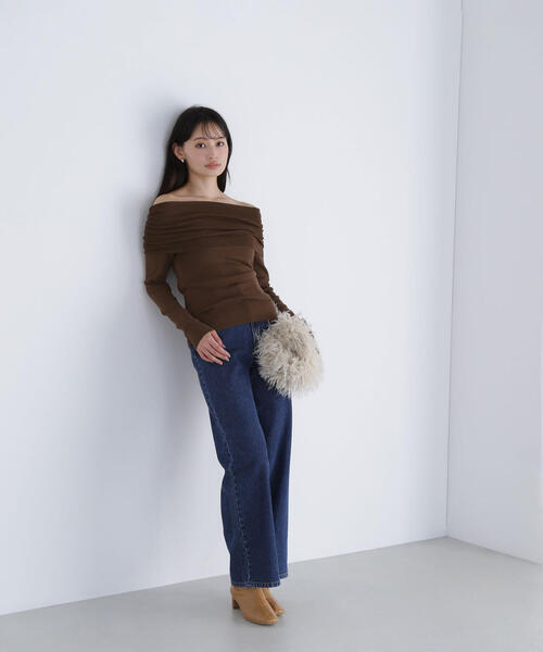 NATURAL BEAUTY BASIC(ナチュラルビューティーベーシック)の「◇オフショルコンパクトニット(ニット/セーター・レディース・ブラック/オフホワイト/ブラウン・FREE)」の21枚目の写真