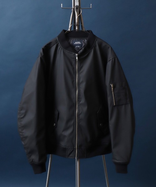 Quilting Padded Synthetic Leather MA-1/キルト中綿 フェイクレザー MA-1 ボマージャケット ブルゾン メンズ レディース アウター