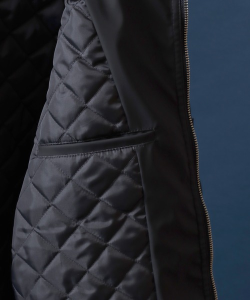 ANPAS（アンパス）の「Quilting Padded Synthetic Leather MA-1/キルト中綿 フェイクレザー MA-1 ボマージャケット ブルゾン メンズ レディース アウター（MA-1・メンズ・ブラック/ブラウン系その他/ブラック系その他・M/L/LL）」の22枚目の写真