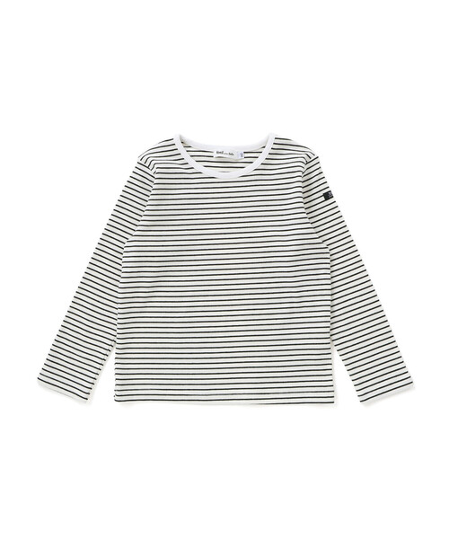 Noeil aime BeBe(ノイユエイムベベ)の「ツイル肩フリルジャンパースカート+ボーダー長袖Tシャツセット(ジャンパースカート・キッズ・ベージュ系その他/ピンク系その他・100cm/90cm/120cm/110cm/130cm)」の10枚目の写真