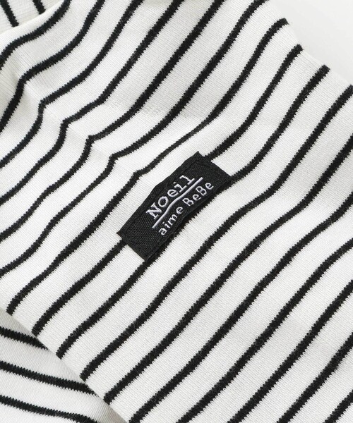 Noeil aime BeBe(ノイユエイムベベ)の「ツイル肩フリルジャンパースカート+ボーダー長袖Tシャツセット(ジャンパースカート・キッズ・ベージュ系その他/ピンク系その他・100cm/90cm/120cm/110cm/130cm)」の13枚目の写真