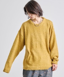 Revo. ルーズフィット シャギーニット クルーネック プルオーバー