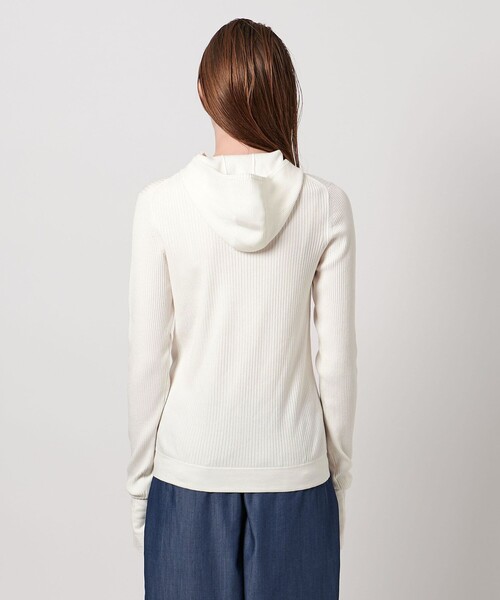 ASTRAET(アストラット)の「<ASTRAET>フーデッド リブニット(ニット/セーター・レディース・ブラック/ホワイト・FREE)」の12枚目の写真