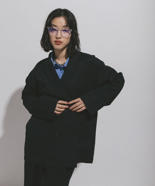 LEPSIM(レプシィム)の「ハニカムドビージャケット 572587(テーラードジャケット・レディース・ブラック/グレー/カーキブラウン・FREE)」の2枚目の写真