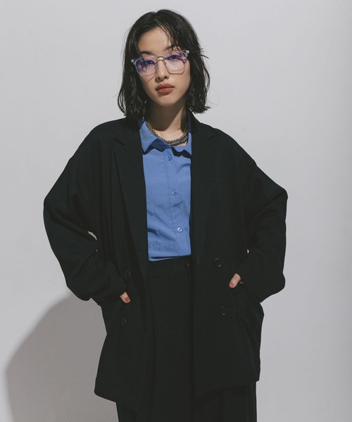 LEPSIM(レプシィム)の「ハニカムドビージャケット 572587(テーラードジャケット・レディース・ブラック/グレー/カーキブラウン・FREE)」の4枚目の写真