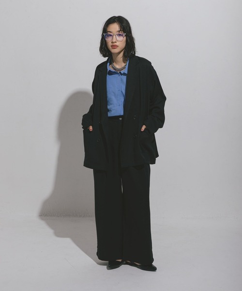 LEPSIM(レプシィム)の「ハニカムドビージャケット 572587(テーラードジャケット・レディース・ブラック/グレー/カーキブラウン・FREE)」の7枚目の写真