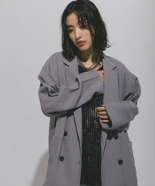 LEPSIM(レプシィム)の「ハニカムドビージャケット 572587(テーラードジャケット・レディース・ブラック/グレー/カーキブラウン・FREE)」の10枚目の写真