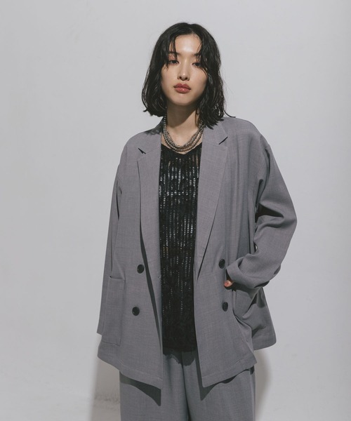 LEPSIM(レプシィム)の「ハニカムドビージャケット 572587(テーラードジャケット・レディース・ブラック/グレー/カーキブラウン・FREE)」の12枚目の写真