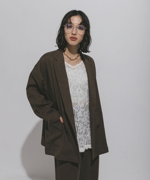 LEPSIM(レプシィム)の「ハニカムドビージャケット 572587(テーラードジャケット・レディース・ブラック/グレー/カーキブラウン・FREE)」の16枚目の写真