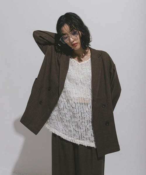 LEPSIM(レプシィム)の「ハニカムドビージャケット 572587(テーラードジャケット・レディース・ブラック/グレー/カーキブラウン・FREE)」の17枚目の写真