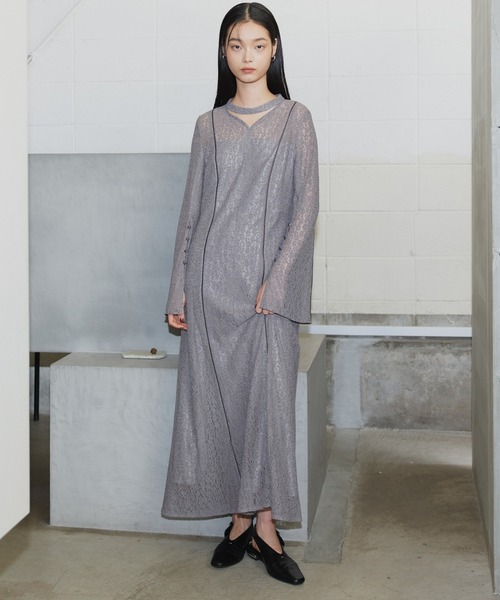 ANDRESD（アンドレスド）の「スウィッチングレースドレス / switching lace dress（ドレス・レディース・グレー/ブラック/チャコール/イエロー/ブラウン・S/M/L）」の18枚目の写真