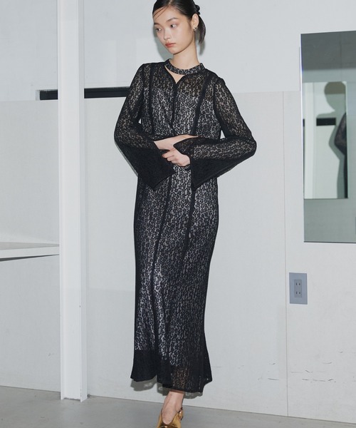 andresd ドレス　黒 スウィッチングレースドレス / switching lace dress（ドレス