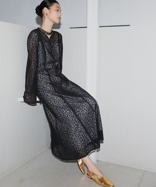 ANDRESD（アンドレスド）の「スウィッチングレースドレス / switching lace dress（ドレス・レディース・グレー/ブラック/チャコール/イエロー/ブラウン・S/M/L）」の12枚目の写真