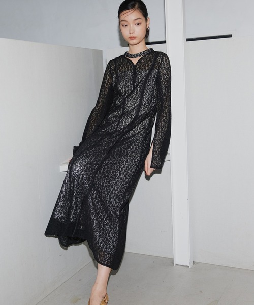 ANDRESD（アンドレスド）の「スウィッチングレースドレス / switching lace dress（ドレス・レディース・グレー/ブラック/チャコール/イエロー/ブラウン・S/M/L）」の13枚目の写真