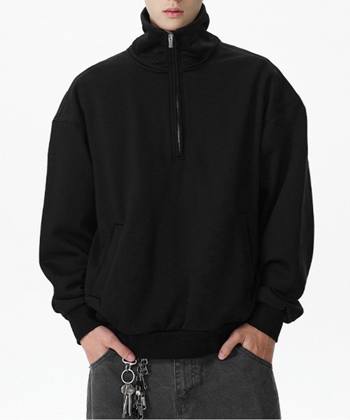 セール】VENTI ドルマンライク ハーフジップ ハイネック プルオーバー