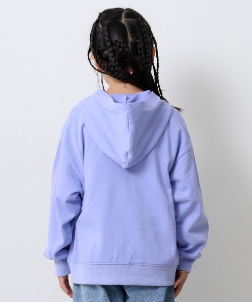 X-girl Stages（エックスガールステージス）の「【TBSドラマ フェイクマミー 着用アイテム】デニムパッチロゴジップパーカー（パーカー・キッズ・アイボリー/ラベンダー・140cm/110cm/120cm/130cm）」の8枚目の写真