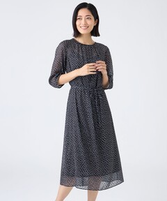 【新品】 LEJAパールネックパフスリーブボレロ格子レースワンピースドレス LEJA】スパンコール刺しゅうボタニカルマーメイドケープボレロ