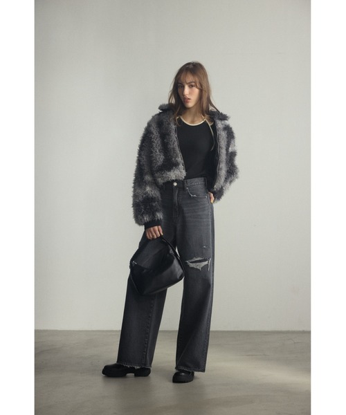 カーリーボアショートブルゾン（ブルゾン）｜AZUL BY MOUSSY（アズール