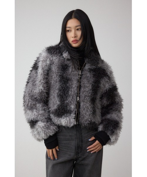 アズールバイマウジー（AZUL BY MOUSSY）/カーリーボアショートブルゾン カーリーボアショートブルゾン（ブルゾン）｜AZUL BY MOUSSY（アズール