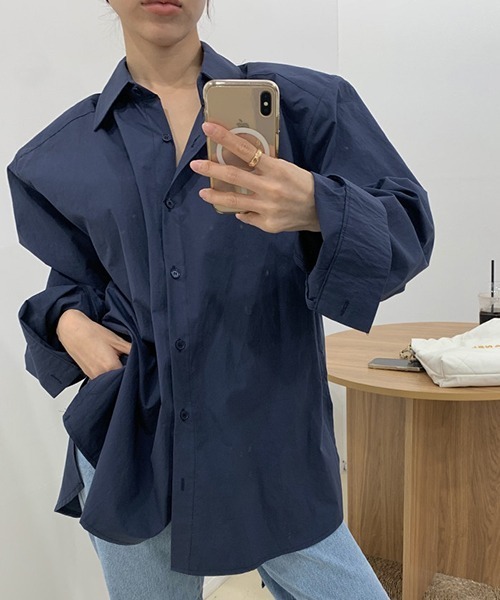 gossip!ロサンゼルス(ゴシップロサンゼルス)の「YUGA バックコンシャス リボンシャツ トップス(シャツ/ブラウス・レディース・ブルー/ホワイト・FREE)」の1枚目の写真
