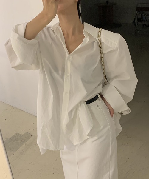 gossip!ロサンゼルス(ゴシップロサンゼルス)の「YUGA バックコンシャス リボンシャツ トップス(シャツ/ブラウス・レディース・ブルー/ホワイト・FREE)」の11枚目の写真