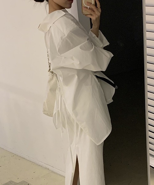 gossip!ロサンゼルス(ゴシップロサンゼルス)の「YUGA バックコンシャス リボンシャツ トップス(シャツ/ブラウス・レディース・ブルー/ホワイト・FREE)」の12枚目の写真