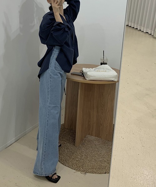 gossip!ロサンゼルス(ゴシップロサンゼルス)の「YUGA バックコンシャス リボンシャツ トップス(シャツ/ブラウス・レディース・ブルー/ホワイト・FREE)」の17枚目の写真