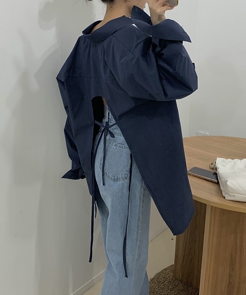 gossip!ロサンゼルス(ゴシップロサンゼルス)の「YUGA バックコンシャス リボンシャツ トップス(シャツ/ブラウス・レディース・ブルー/ホワイト・FREE)」の20枚目の写真